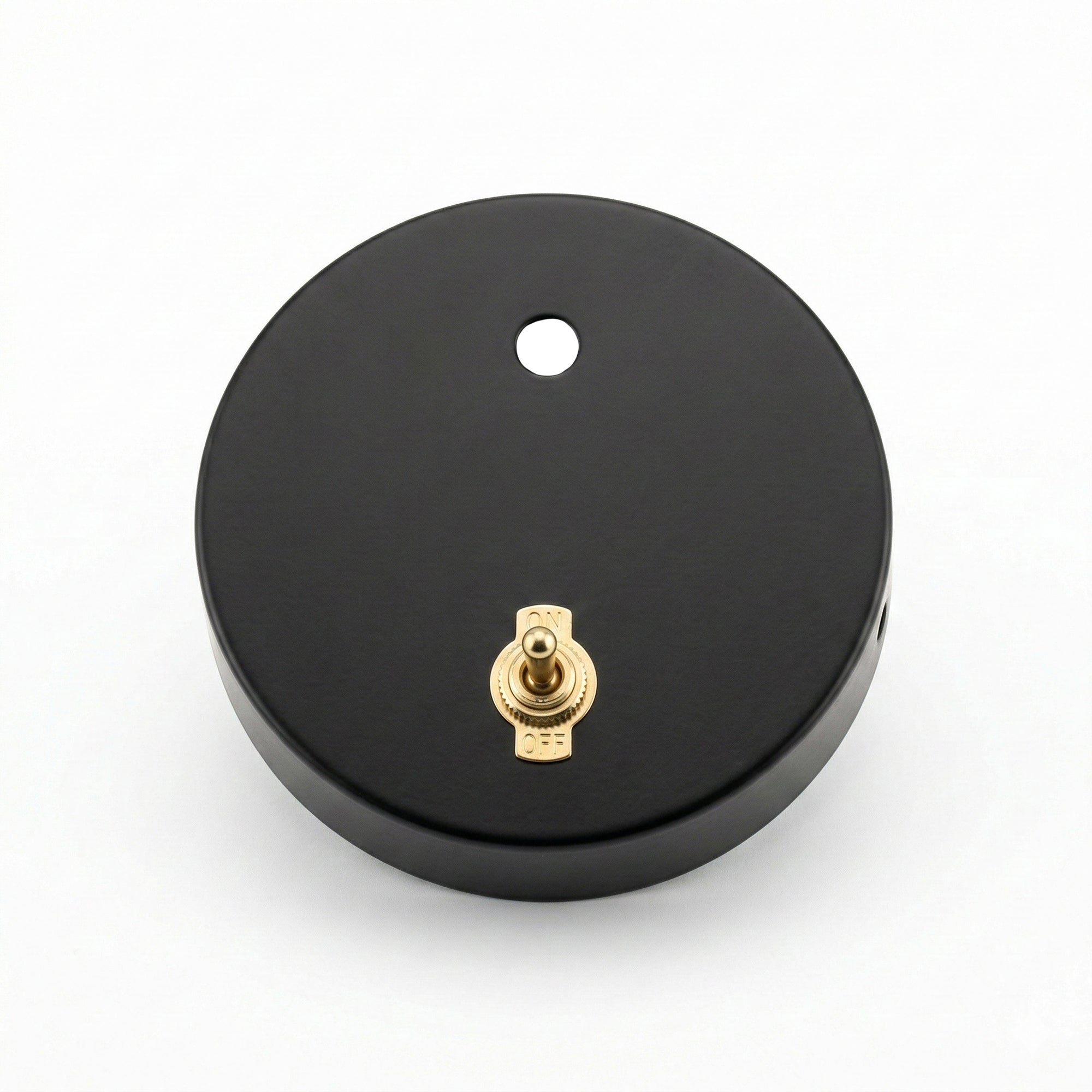 Black Ceiling Rose with Toggle Switch 120mm Ceiling Rose ~6753