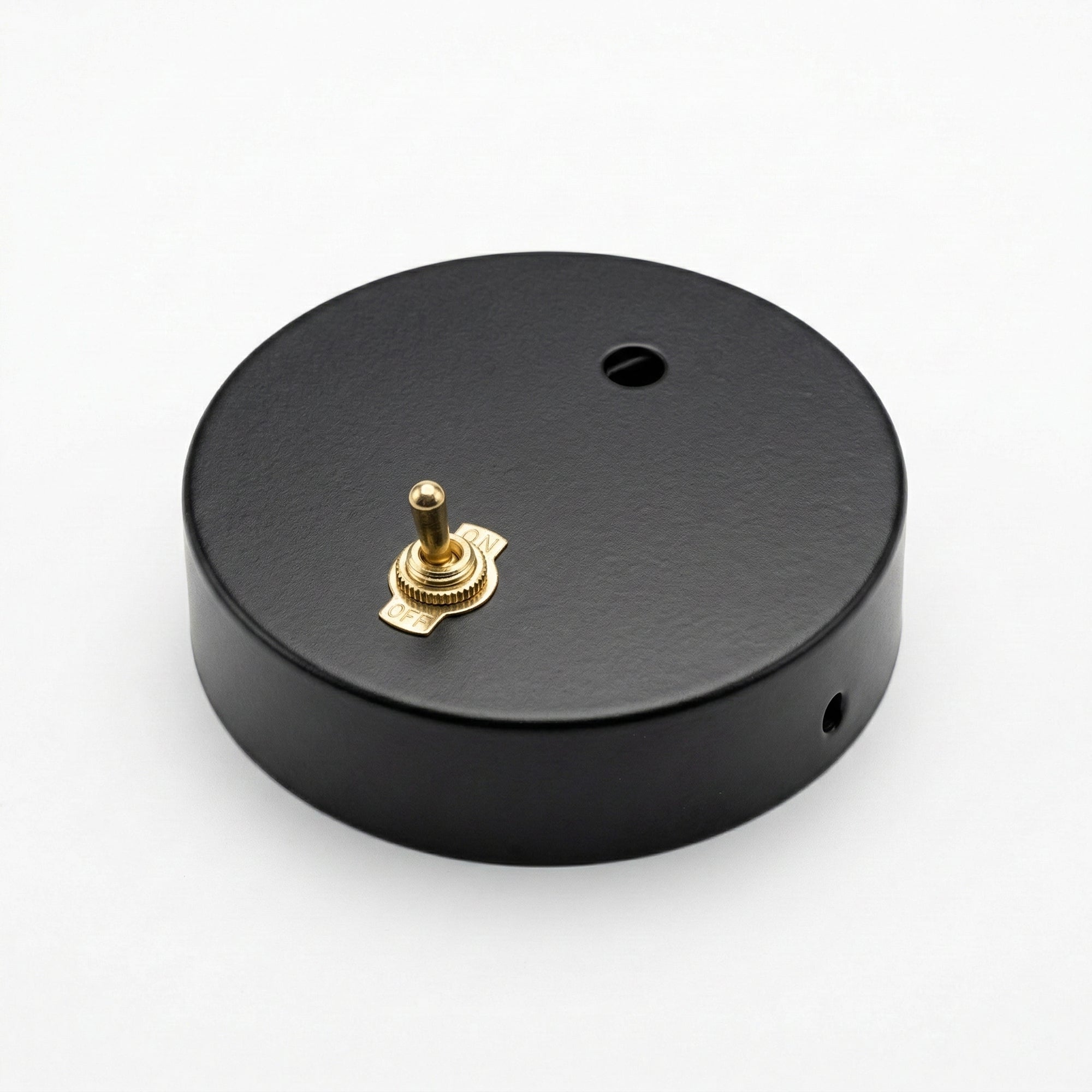 Black Ceiling Rose with Toggle Switch 120mm Ceiling Rose ~6753