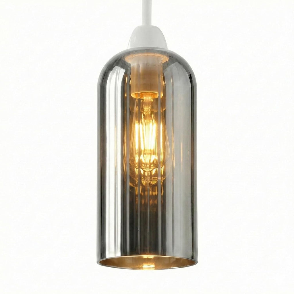 Modern Ceiling Pendant Light Shade Ribbed Glass Easy Fit Chandelier Lampshade~6798