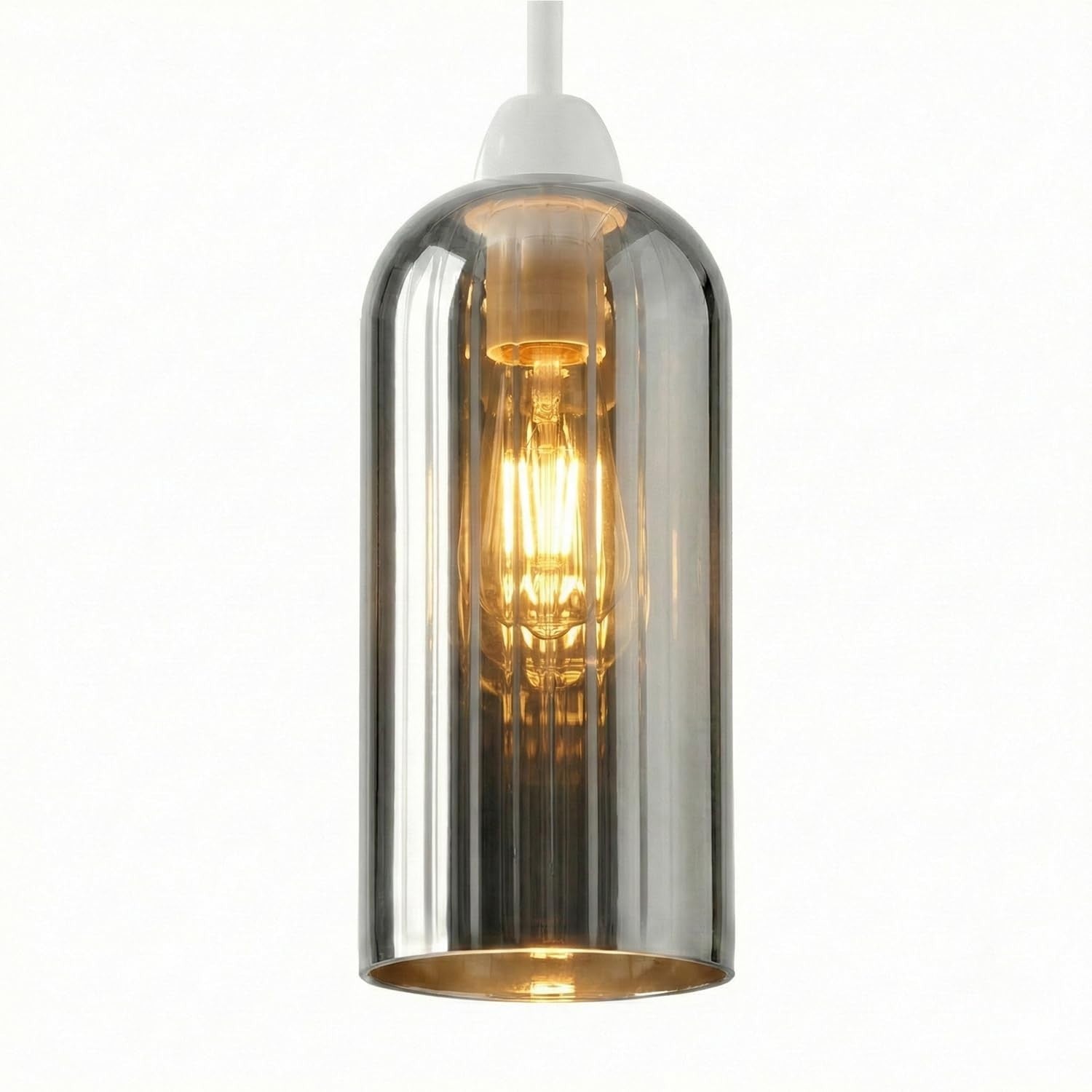 Modern Ceiling Pendant Light Shade Ribbed Glass Easy Fit Chandelier Lampshade~6798
