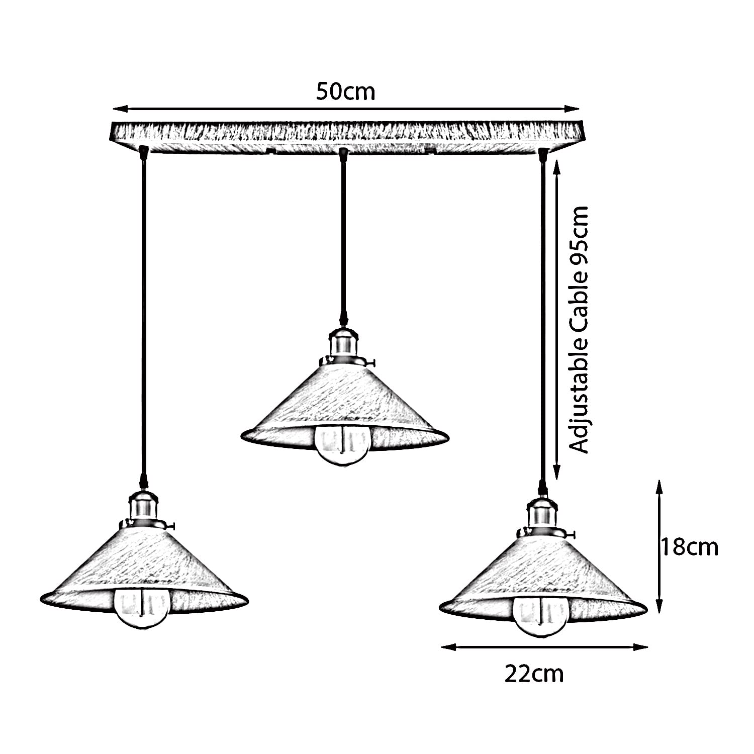 Industrial Metal Pendant Light Fixture ~6377