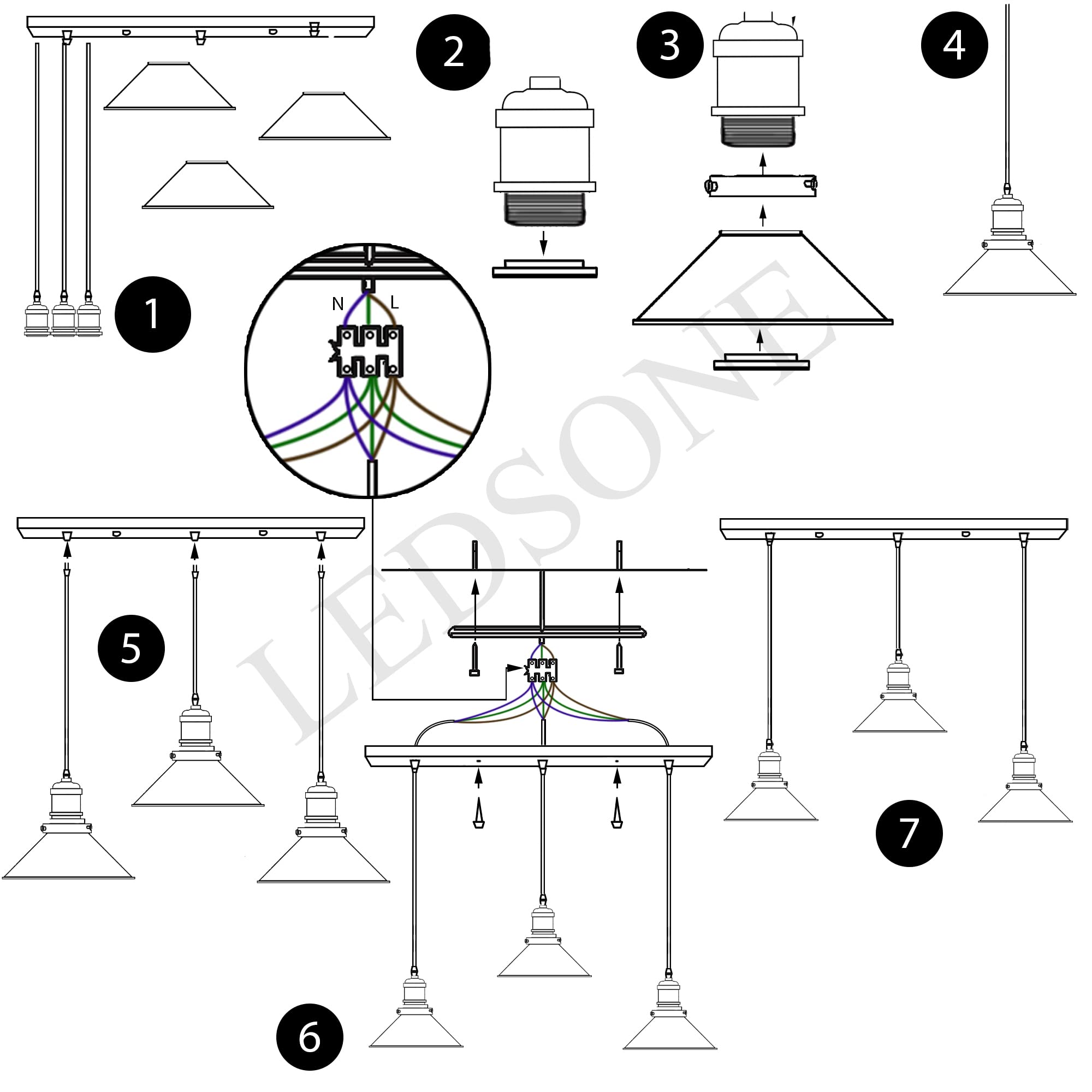 Industrial Metal Pendant Light Fixture ~6377