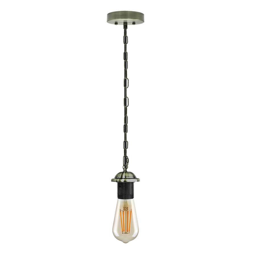 Industrial E27 Pendant Kit Metal Lamp Holder Adjustable Chain Suspension~ 5128