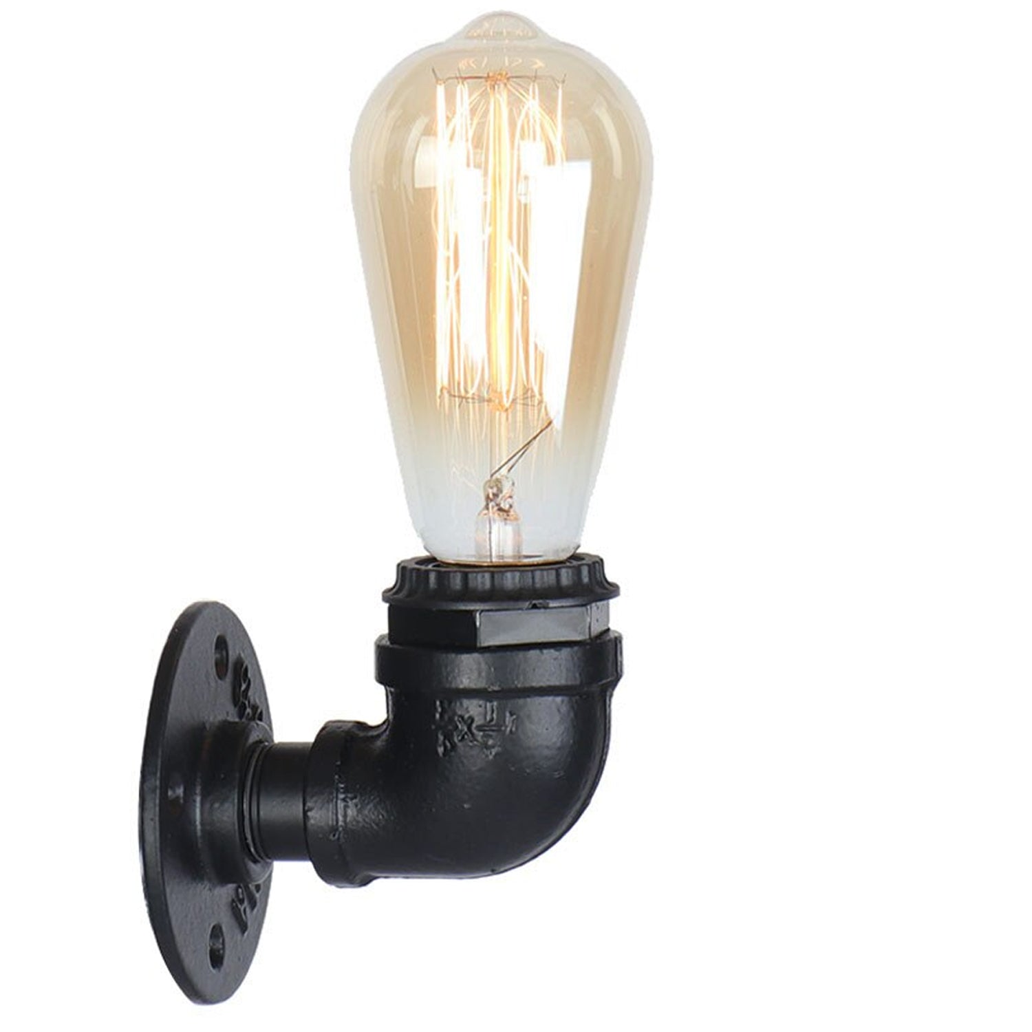 Vintage Industrial Water Pipe Lamp Retro Light Steampunk Wall Sconce + Free Bulb~2136