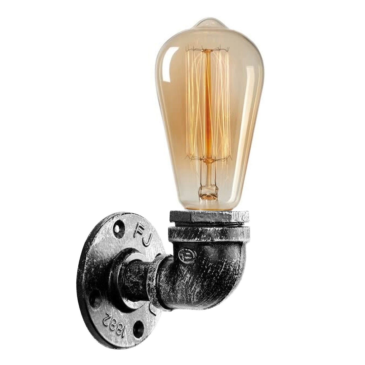 Vintage Industrial Water Pipe Lamp Retro Light Steampunk Wall Sconce + Free Bulb~2136