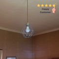 Blue Industrial Diamond Metal Wire Cage Easy Fit Ceiling Lampshade~1905
