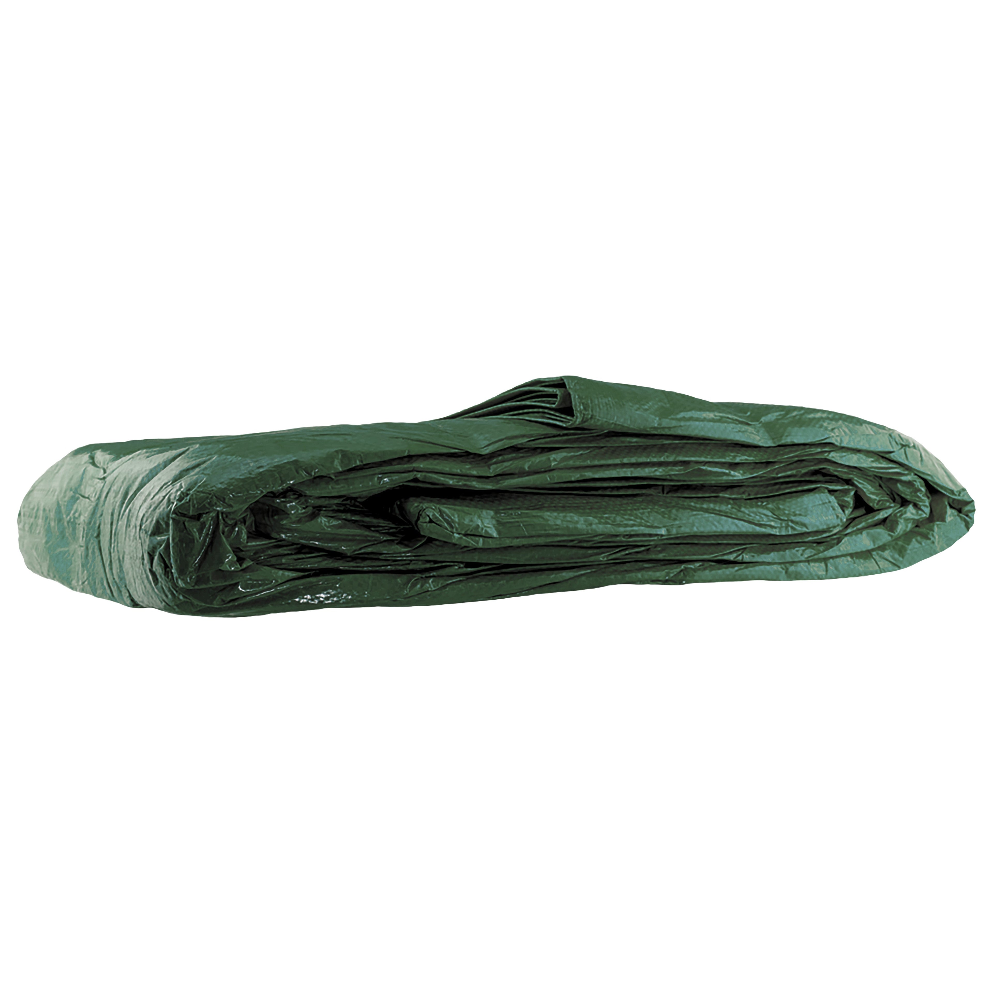 Green M-Grade Tarpaulin with 10m of 6mm Bungee Rope and 10 x Screw Type Tarp Clips