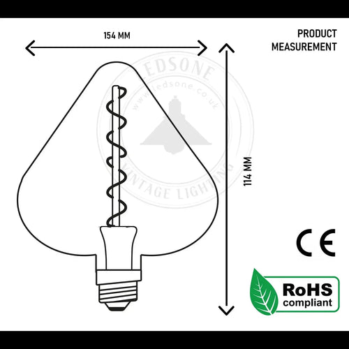 3 Pack LED Edison 4W E27 Warm White 2700K Non-Dimmable Bulb(Energy Saving)~1016