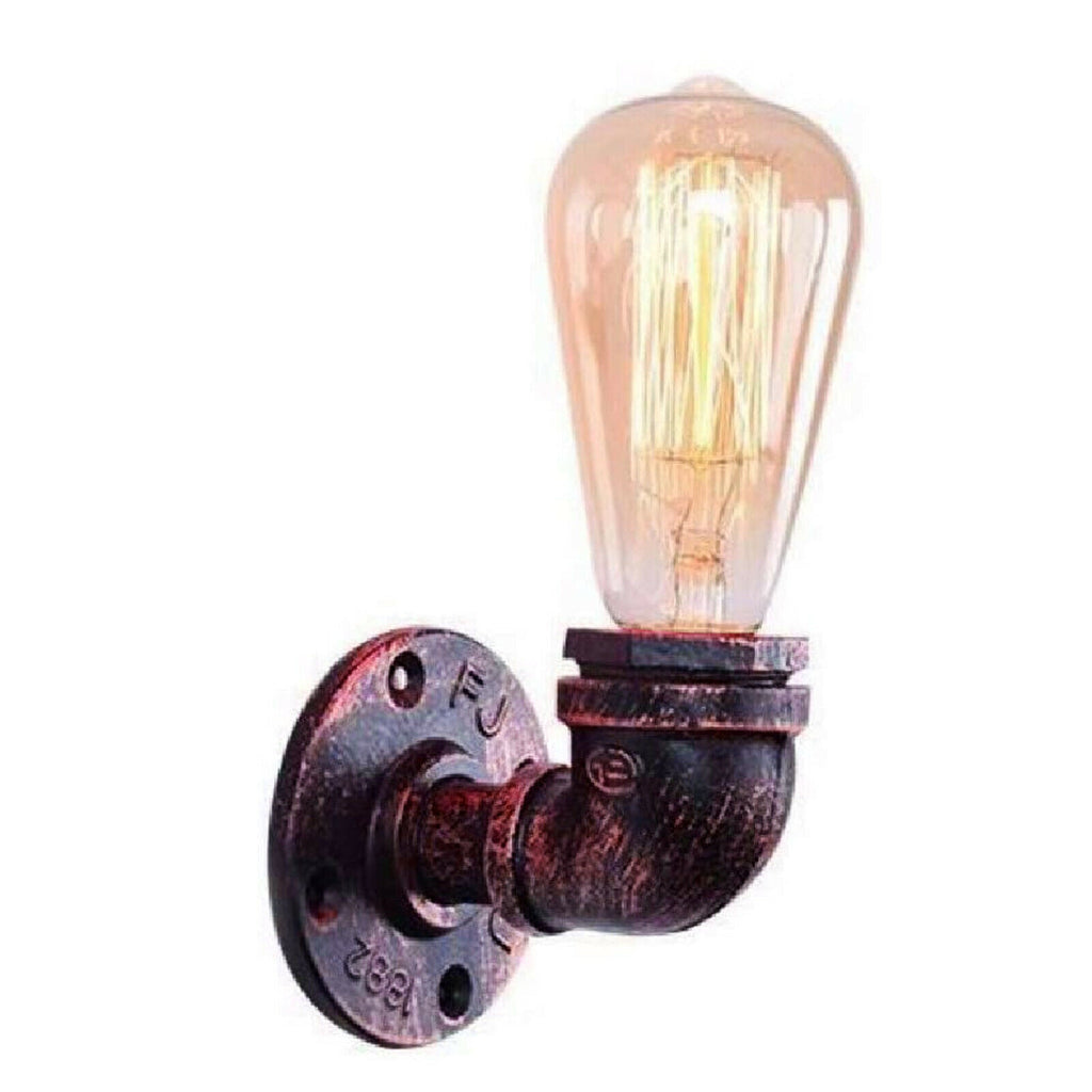 Vintage Industrial Water Pipe Lamp Retro Light Steampunk Wall Sconce + Free Bulb~2136